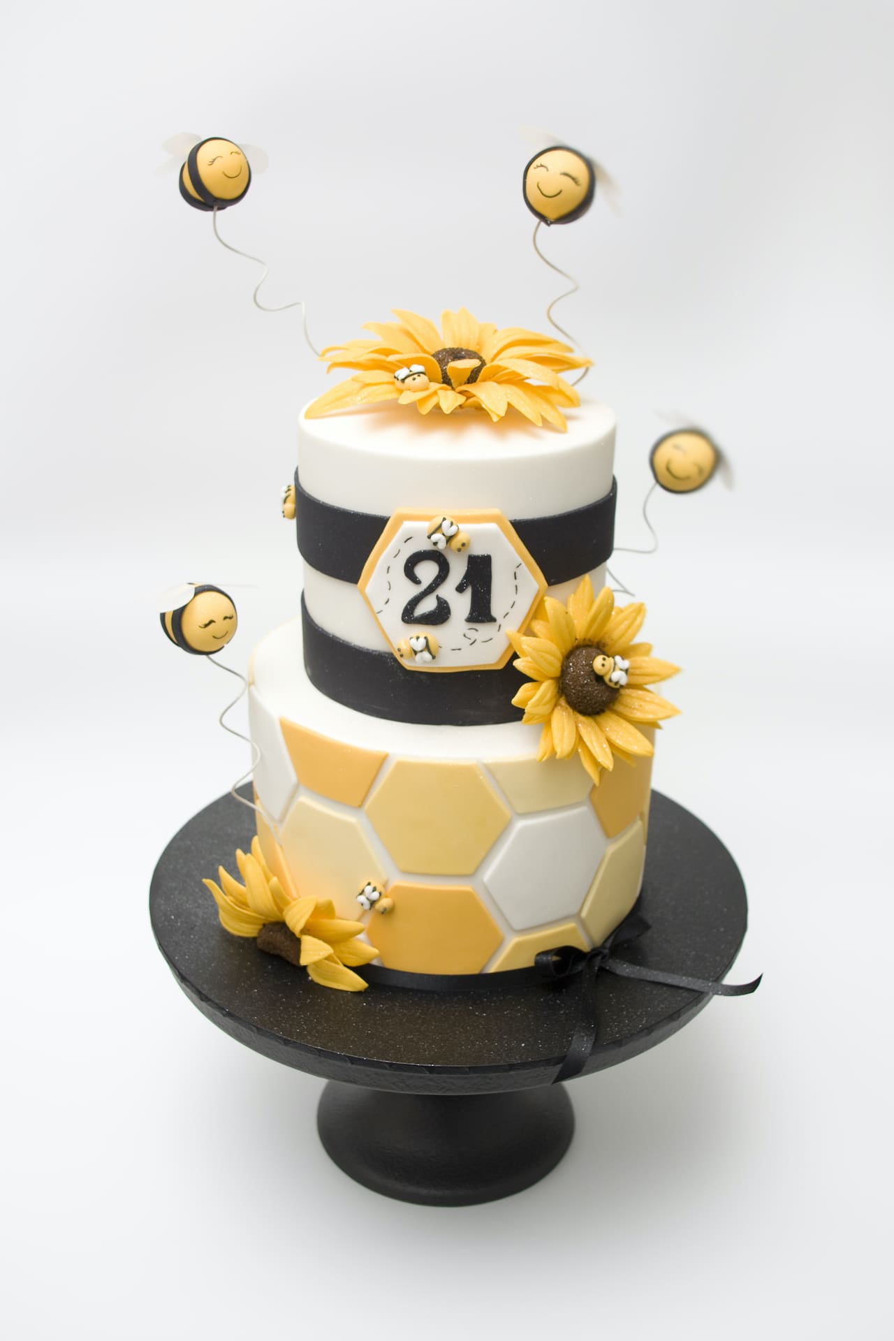 21st Birthday Cake with Bees